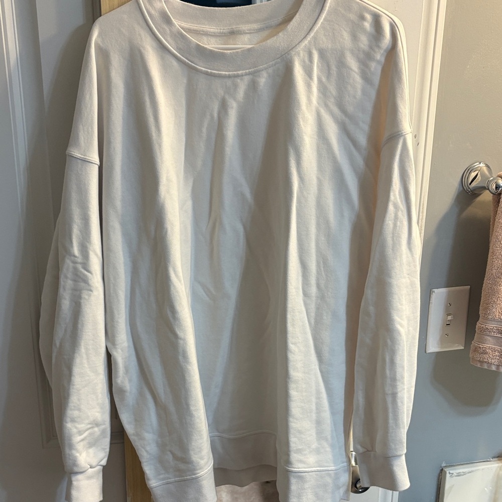 Lululemon White Crewneck Sweatshirt